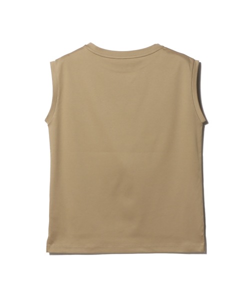 ESTNATION / コットンスムースノースリーブTシャツ　ベージュ ESTNATION / コットンスムーススビンノースリーブTシャツ｜ESTNATION