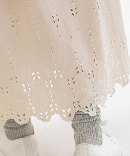 nop de nod スカート リネンコットン裾刺繍スカート : ZOZOTOWN