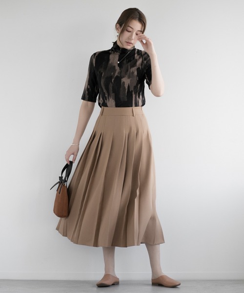 ディケイドクラシック（DECADE CLASSIC）/【DECADE CLASSIC】ウール100％　油絵　半袖ニットセーター DECADE CLASSIC（ディケイドクラシック） ニット セーター 「DECADE