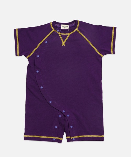 JAM & LINK ベビー服 ロンパース 配色ステッチ 前開き
