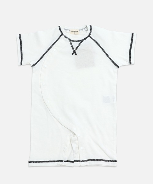 JAM & LINK ベビー服 ロンパース 配色ステッチ 前開き