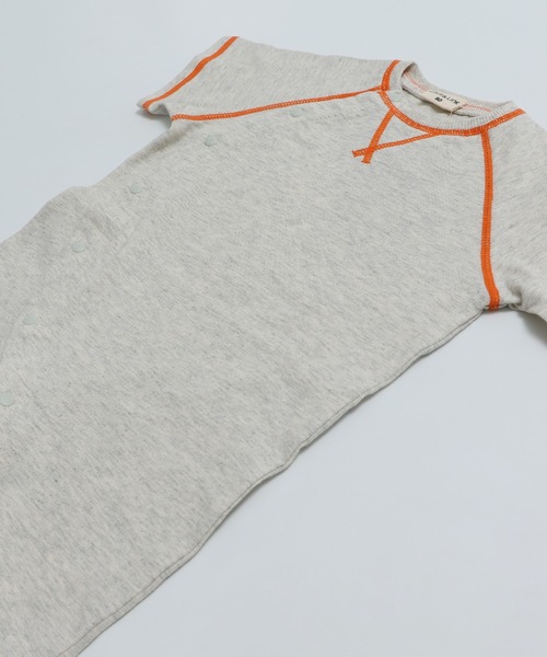 JAM & LINK ベビー服 ロンパース 配色ステッチ 前開き