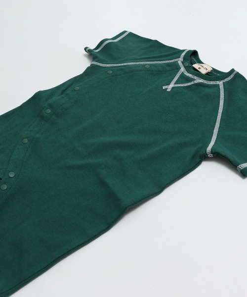 lcc ロンパース JAM & LINK ベビー服 ロンパース 配色ステッチ 前開き