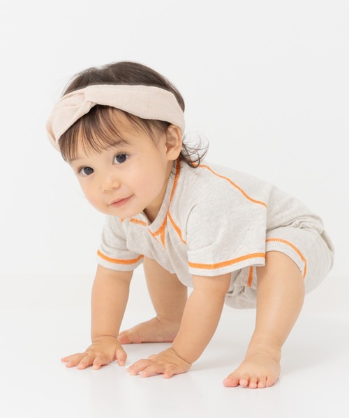 lcc ロンパース JAM & LINK ベビー服 ロンパース 配色ステッチ 前開き