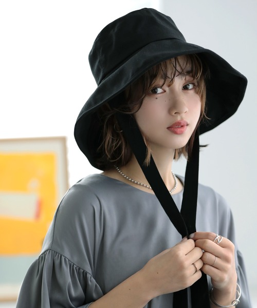 パリコレクション 帽子 Little＆More ハット 垂れロングリボン バケットハット トップス