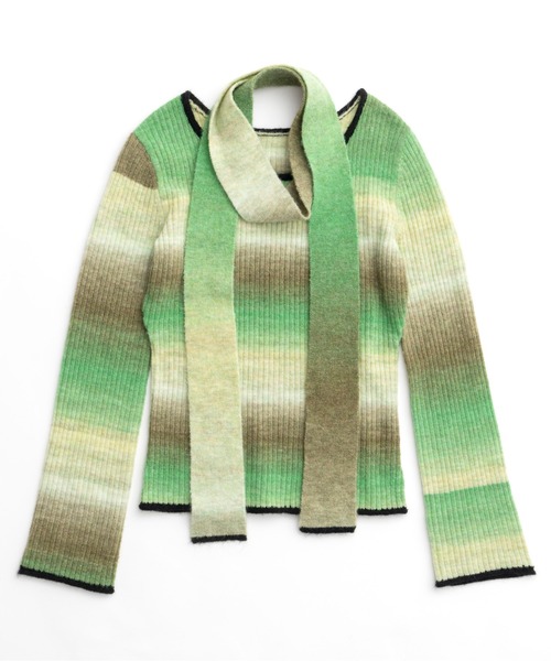 MAISON SPECIAL グラデーションニットセーター MAISON SPECIAL（メゾンスペシャル） ニット セーター With Muffler