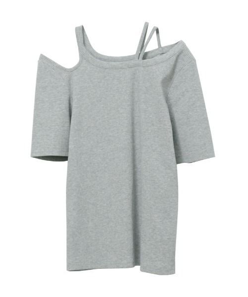tシャツ カットアウトトップス レディース tシャツ カットアウトリブ半袖トップス レディース : ZOZOTOWN