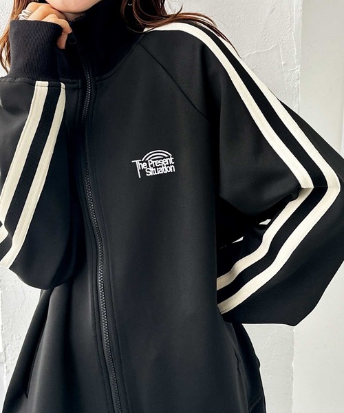 グッドデザイン古着イングランドでかロゴブラックジャージトラックジャケットゆったり FIRST MOOD ジャージ 「FIRSTMOODコラボ」春 の大人カジュアル