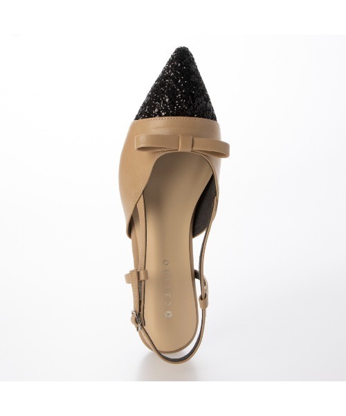 carino（カリーノ） パンプス グリッターコンビフラットシューズ