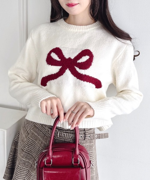 グッチ  676829 XKDDE GGジャガードリボンニット レディース M GUCCI - グッチ 676829 XKDDE GGジャガードリボンニット レディース M