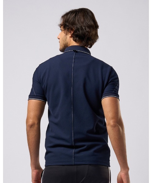 HOMME DEUX ネイビー ジッパー付き ポロシャツ HOMME DEUX ネイビー ジッパー付き ポロシャツ