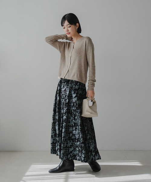 Bou Jeloud（ブージュルード） スカート 変形千鳥柄フロッキーPt