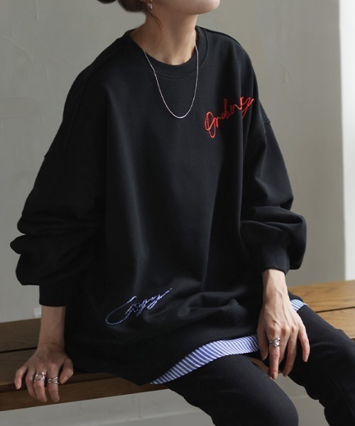 HUG.U（ハグユー） トレーナー スウェット ロゴ刺繍スウェット