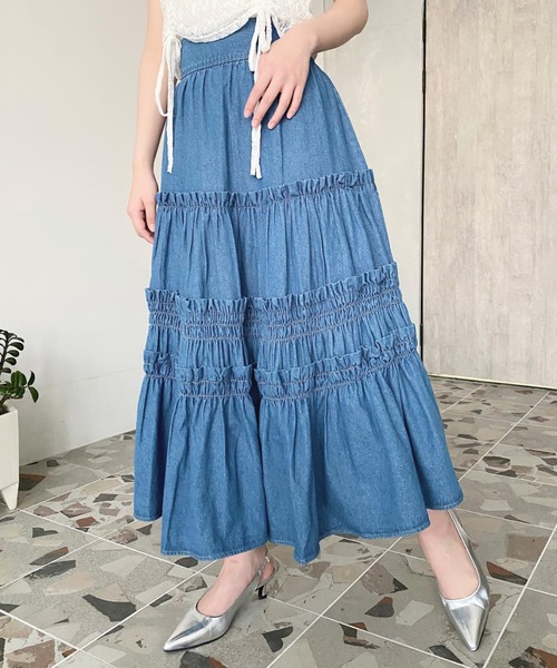 【送関込】VALENTINO☆ライトウェイト デニム スカート ライトウェイト デニム スカート for ウィメンズ インチ デニム