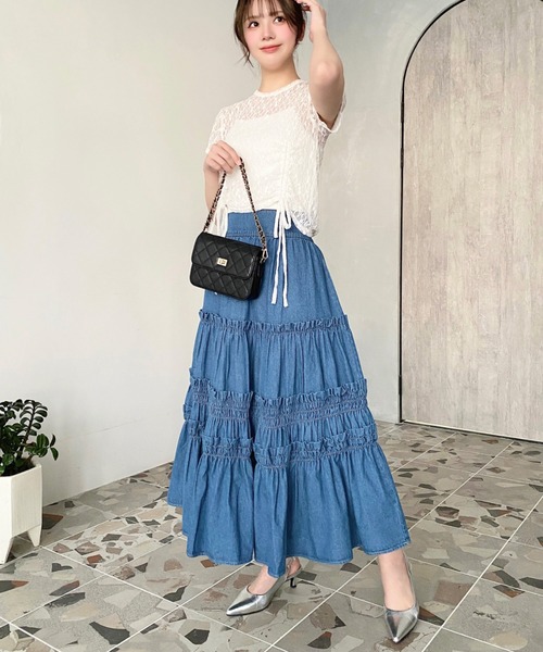 【フリルで大人可愛く♡】ルイヴィトン デニムスカート LOUIS VUITTON - 極美品 ルイヴィトン LOUIS VUITTON スカート