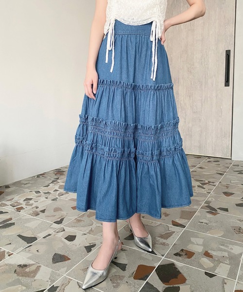 関税/送料込♪*VALENTINO*ライトウェイト デニム スカート 関税/送料込♪*VALENTINO*ライトウェイト デニム スカート