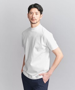 tシャツ 「WEB限定 WARDROBE SMART」クリア  ガスコットン モックネック カットソー「抗菌・防臭」 メンズ