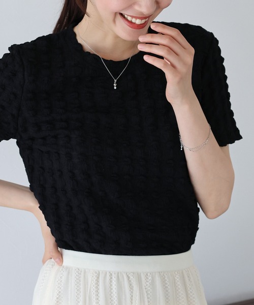 [BLUEEAST] [cai*z] трикотаж с коротким рукавом MEDIUM черный женский 