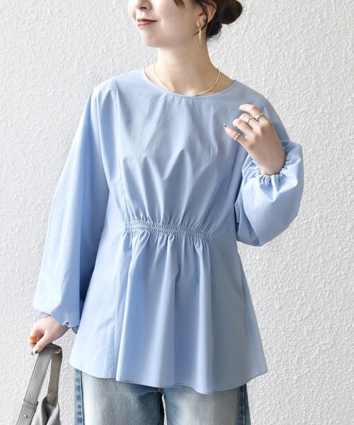 本日限定価格レア！美品格安サラウェア　楽器ブラウス SHIPS any ブラウス シャツ any:「洗濯機可能」REPREVE ギャザー