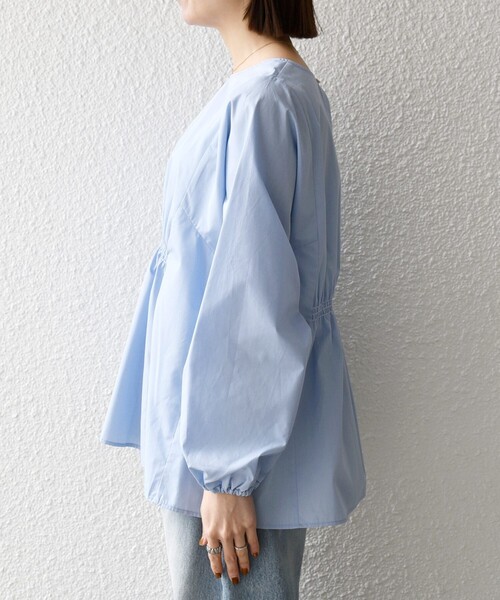SHIPS any ブラウス シャツ any:「洗濯機可能」REPREVE ギャザー