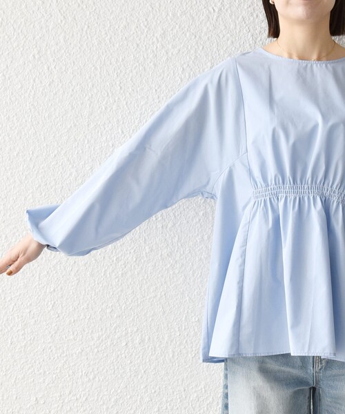 SHIPS any ブラウス シャツ any:「洗濯機可能」REPREVE ギャザー