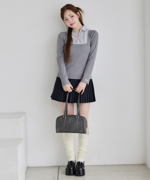 one after another NICE CLAUP スカート プレート付きプリーツミニ