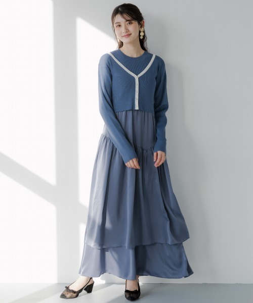 slattgir（スラットジール） ワンピース 高身長 ドッキングニット