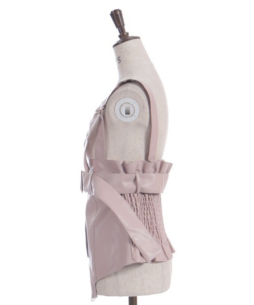 axes femme（アクシーズ ファム） ベスト ジレ 合皮素材ビスチェ