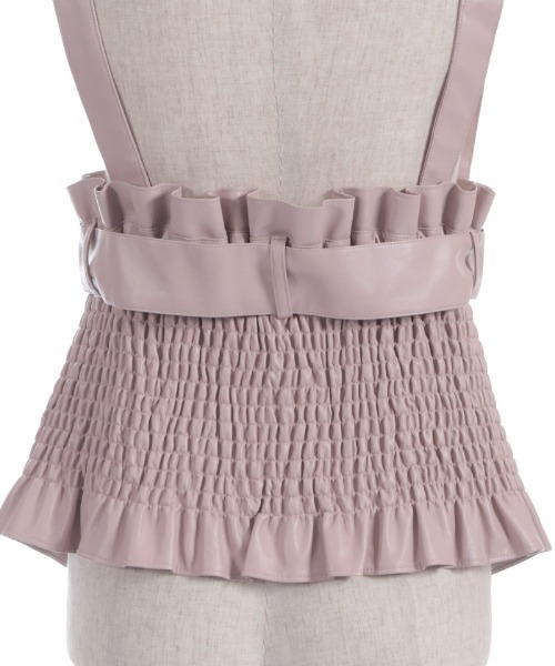 axes femme（アクシーズ ファム） ベスト ジレ 合皮素材ビスチェ