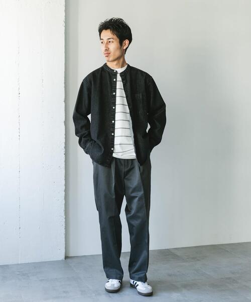 DOORS デニムバンドカラーシャツ URBAN RESEARCH DOORS（アーバンリサーチドアーズ） シャツ デニム