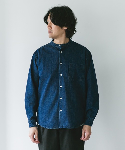 URBAN RESEARCH DOORS デニム バンドカラー シャツ URBAN RESEARCH DOORS シャツ デニムバンドカラーシャツ メンズ
