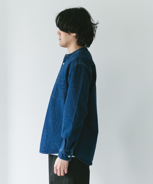 URBAN RESEARCH DOORS シャツ デニムバンドカラーシャツ メンズ