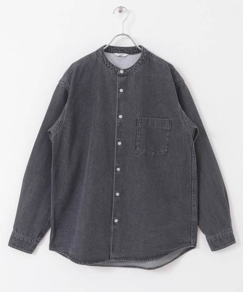 URBAN RESEARCH DOORS シャツ デニムバンドカラーシャツ メンズ