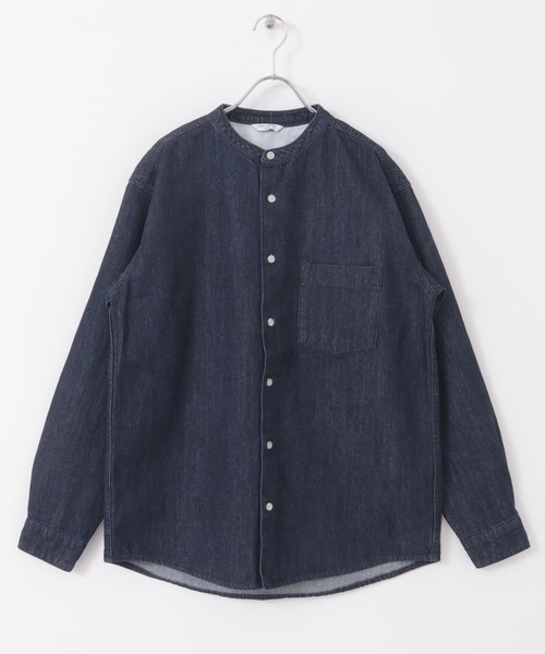 URBAN RESEARCH DOORS シャツ デニムバンドカラーシャツ メンズ
