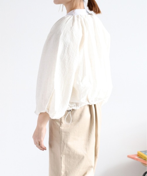 ebure ホワイト バルーンスリーブ　シアーブラウス　36 SLENDER｜シアーバルーンスリーブブラウス | Rakuten Fashion