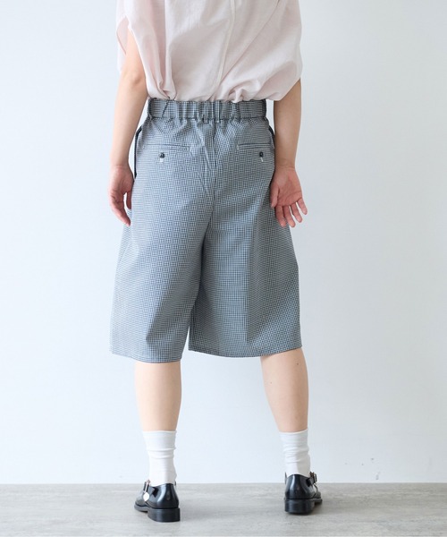 yuni パンツ ギンガムチェック ハーフパンツ レディース
