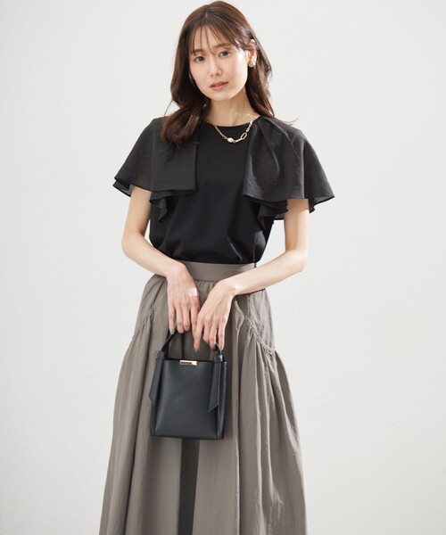 組曲（KUMIKYOKU） tシャツ コットンポンチケープライク ブラウス
