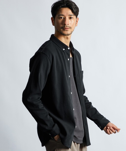 LANVIN en Bleu uvカット シャツ 速乾・防シワ 「COOLFIBER」 台衿付