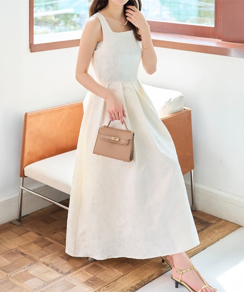 ベロアジャガードVネックワンピース　freeサイズ UNITED ARROWS｜Vネック ジャガード ワンピース | Rakuten