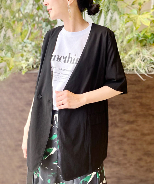 【美品】 ジャーナルスタンダード ノーカラージャケット リネン ワイドシルエット JOURNAL STANDARD 「JOURNAL STANDARD」 ノーカラージャケット