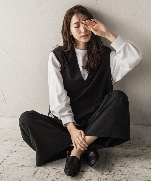 la.f（ラ・エフ） ベスト ジレ 「biyori」”ゆったり着痩せ