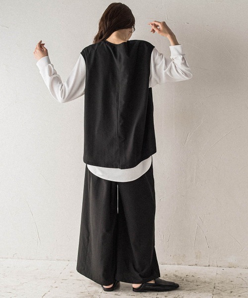 la.f（ラ・エフ） ベスト ジレ 「biyori」”ゆったり着痩せ