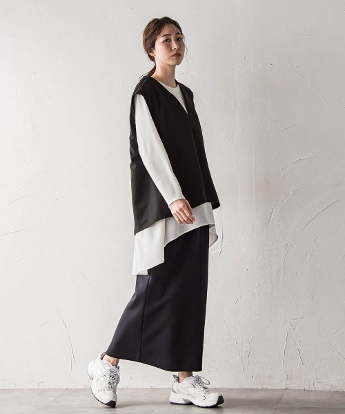 la.f（ラ・エフ） ベスト ジレ 「biyori」”ゆったり着痩せ