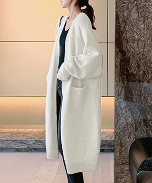 「Riff」 ニットカーディガン M アイボリー レディース_画像2