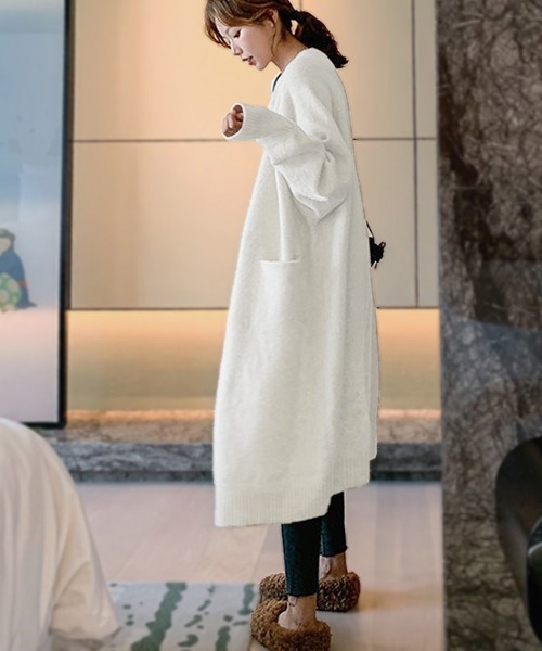 「Riff」 ニットカーディガン M アイボリー レディース_画像4