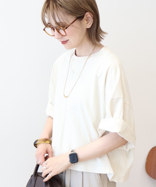 AMERICAN HOLIC tシャツ ピグメント加工ミニ裏毛半袖プル