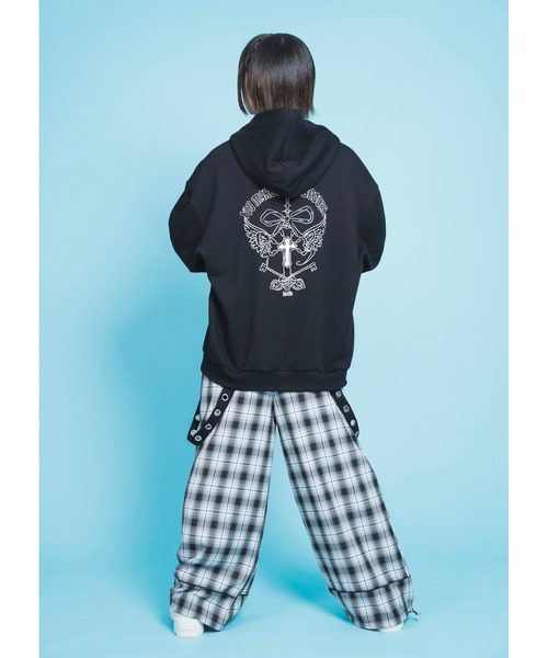 Hauls パーカー 病みかわクロスZIPぱーかー レディース メンズ