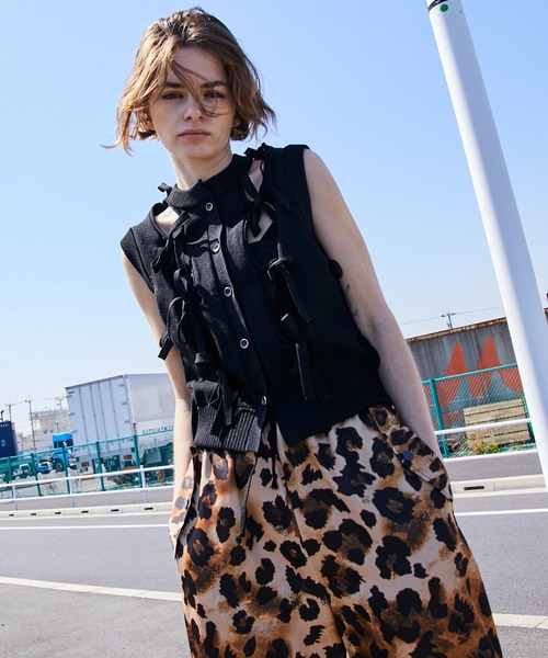 MAISON SPECIAL◆ニットベスト(厚手)/FREE/コットン/BLK MAISON SPECIAL(メゾンスペシャル) / ニットベスト(厚手)/FREE