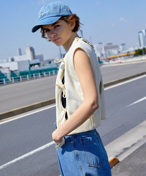 MAISON SPECIAL◆ニットベスト(厚手)/FREE/コットン/BLK MAISON SPECIAL(メゾンスペシャル) / ニットベスト(厚手)/FREE