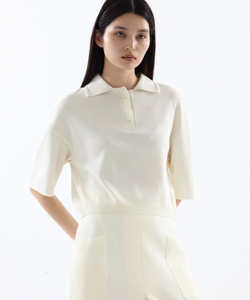 ニット セーター 「WRAPINKNOT/ラッピンノット」「STUDIOUS別注」POLO KNIT TOPS/ニットトップス レディース
